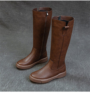 Women's leather knee high riding boots