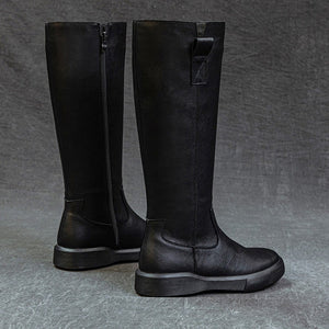 Women's leather knee high riding boots