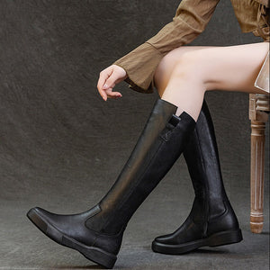 Women's leather knee high riding boots