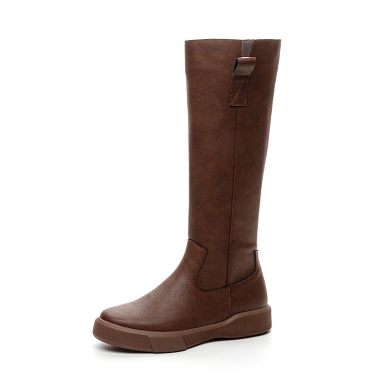 Women's leather knee high riding boots