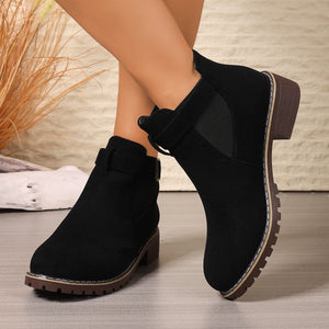Classic Chelsea Ankle Boots for Women - Vintage Buckle Detail for Everyday Wear
