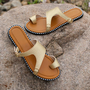 Women's flat toe ring thong sandals Casual outdoors beach slides