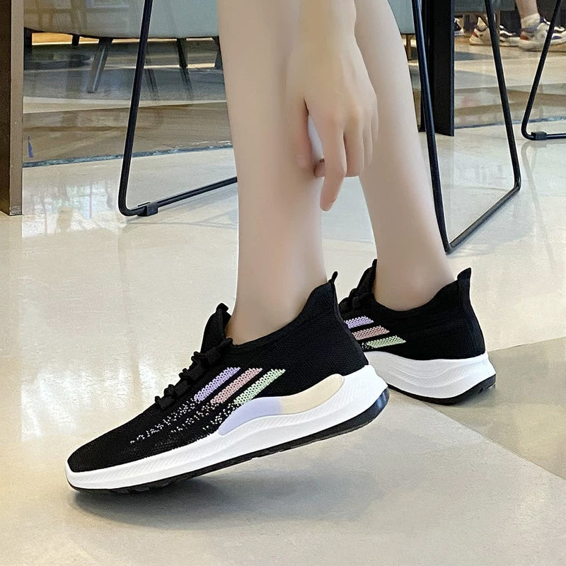 Women's flyknit lightweight tennis shoes for summer