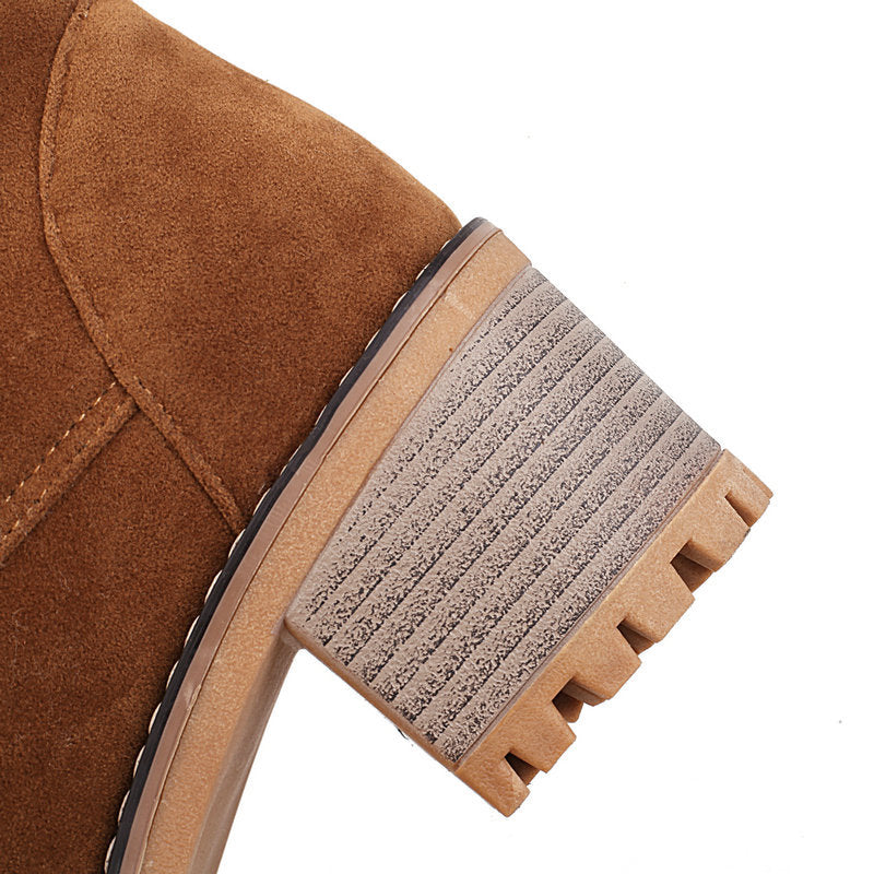 brown Women's fur lined lace-up snow boots