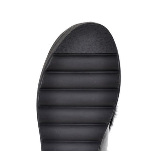 Women's fuzzy trim knee high thicken fur lining snow boots anti-slip