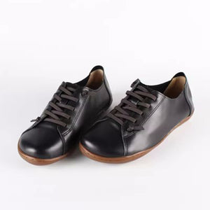 Women's handmade genuine leather lace-up loafers comfortable walking for everyday