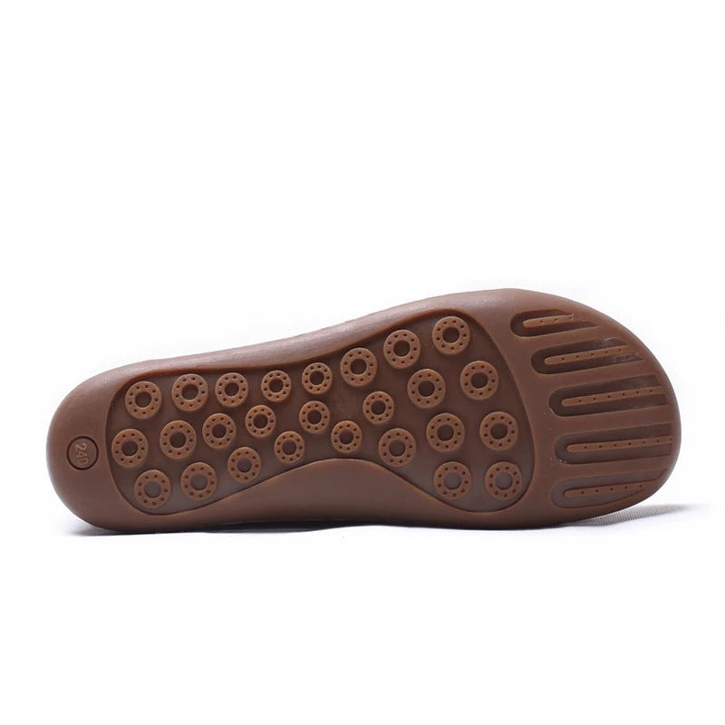 coffee Women's handmade genuine leather lace-up loafers comfortable walking for everyday