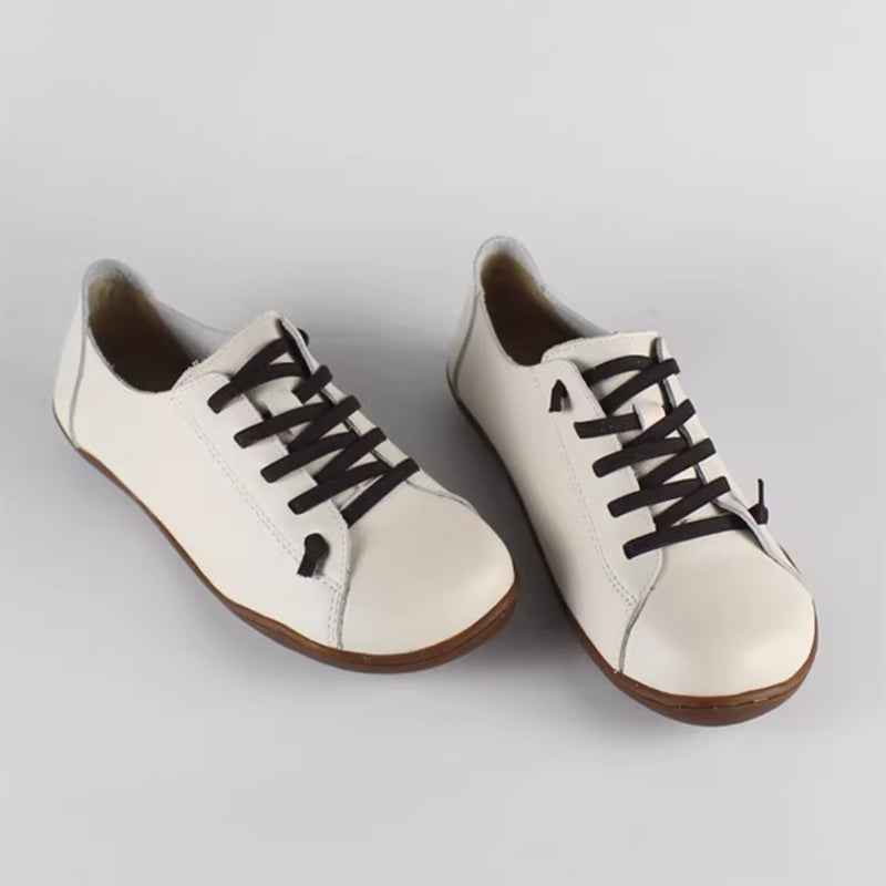 Women's handmade genuine leather lace-up loafers comfortable walking for everyday