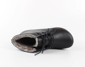 Women's handmade vintage leather barefoot booties anti-skid snow boots