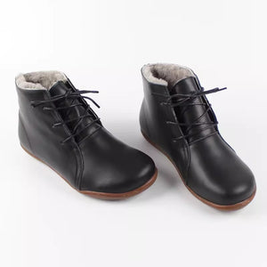 Women's handmade vintage leather barefoot booties anti-skid snow boots
