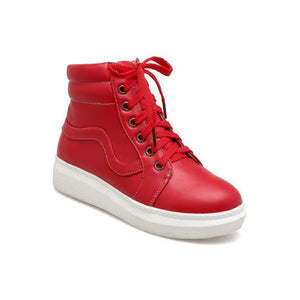 Women's high-cut lace-up platform ankle boots