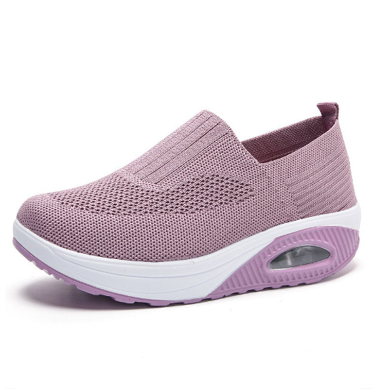 pink Women's knitted slip on sock sneakers