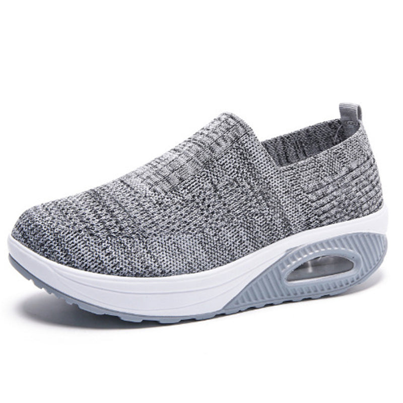 gray Women's knitted slip on sock sneakers