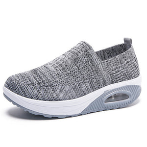 gray Women's knitted slip on sock sneakers