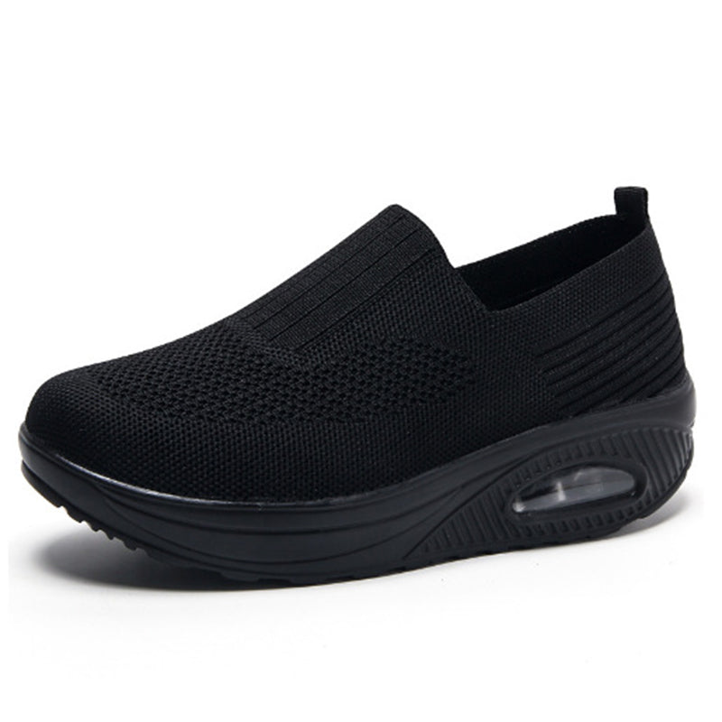 black Women's knitted slip on sock sneakers