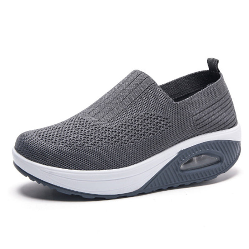 dark gray Women's knitted slip on sock sneakers