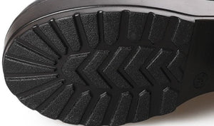 Women's lace-up platform combat boots