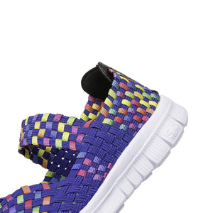 Women's lightweight comfortable walking braided elastic mary jane shoes