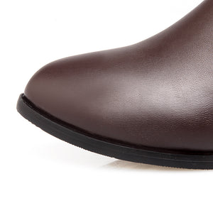 brown Women's low heels over the knee boots
