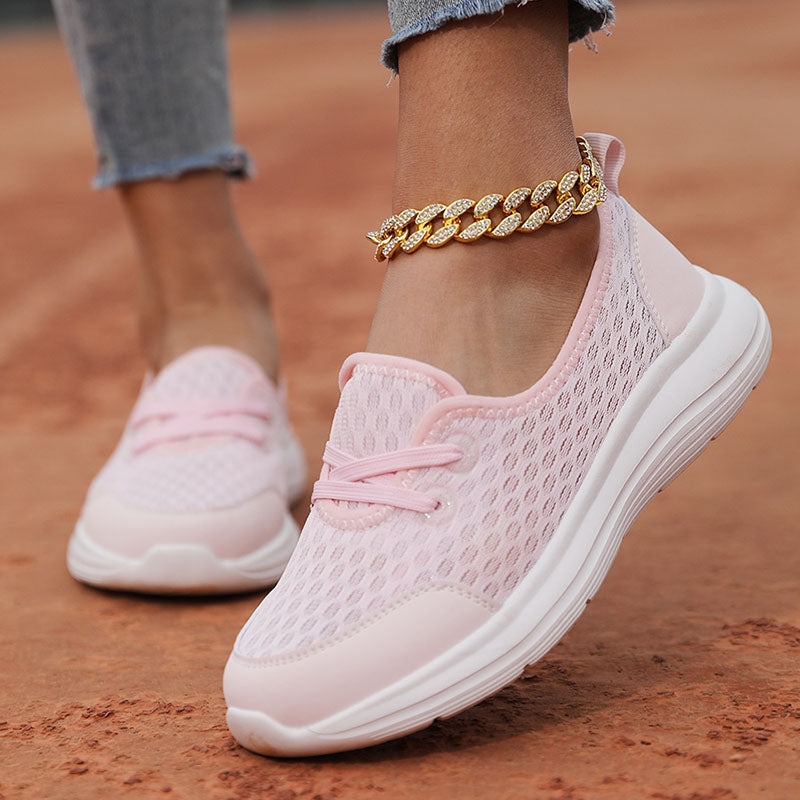 Women's Slip-On Sneakers – Textured Upper & 1.2-Inch Raised Sole
