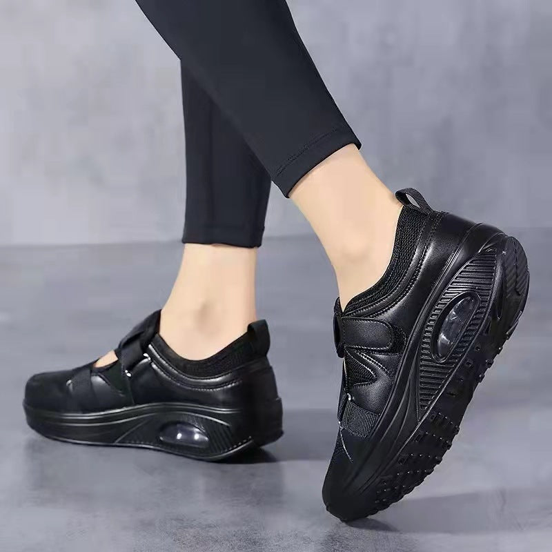 Women's mesh hollow air cushion platform sneakers for summer