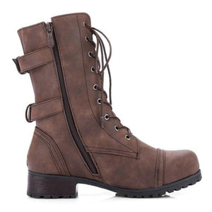 Women's mid calf military combat boots