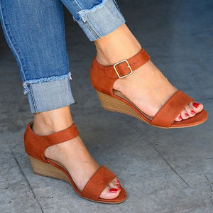 Women's peep toe arch support wedge sandals