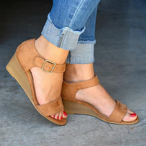 Women's peep toe arch support wedge sandals