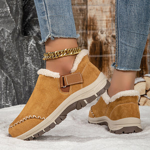 Women's plush lined slip on low-cut booties lightweight warm indoor house slippers