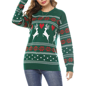 Women's Christmas snowflake pattern mock neck sweater winter daily outfits (Copy)