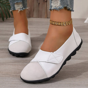 Women's retro velcro loafers all seaons slip-on shoes