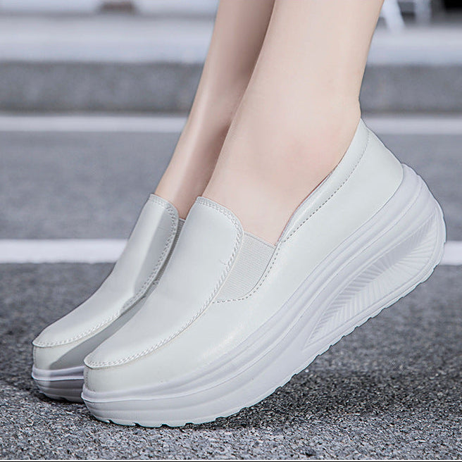 Women's rocker sole comfortable walking slip-on loafers with arch support