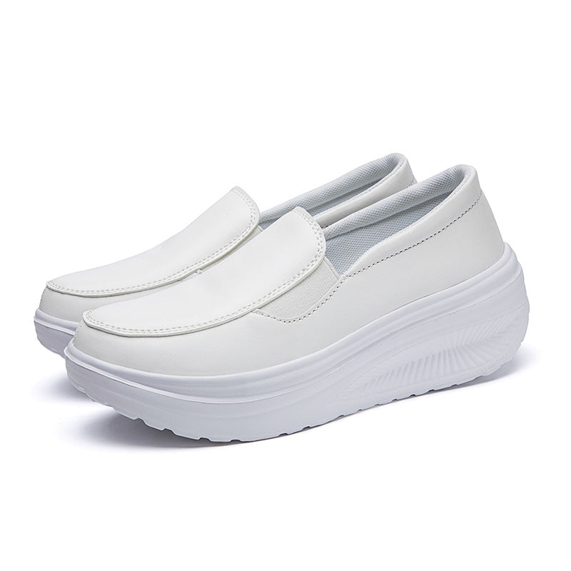 Women's rocker sole comfortable walking slip-on loafers with arch support