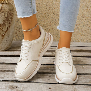 Women's side zipper low wedge heels sneakers - Lightweight casual shoes for summer