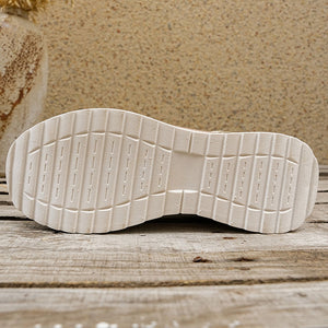 Women's side zipper low wedge heels sneakers - Lightweight casual shoes for summer
