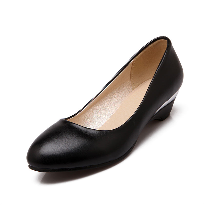 Women's slip-on low heels work office dress shoes