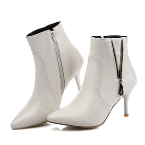 Women's stiletto heels pointed toe booties
