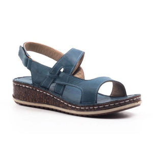 Women's strappy arch support peep toe velcro wedge sandals