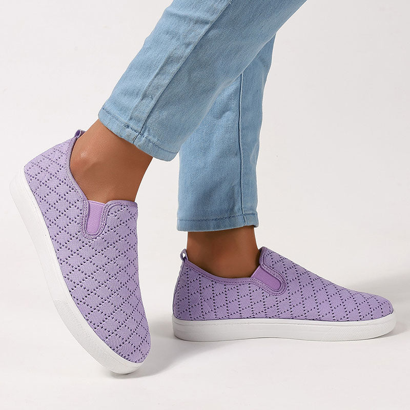 Women's stretch knit platform sneakers