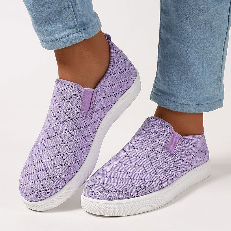 Women's stretch knit platform sneakers