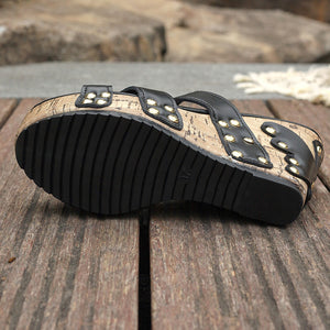 Women's studded wedge heels platform sandals