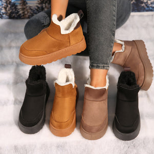 Women's thicken plush lined warm snow boots anti-skid