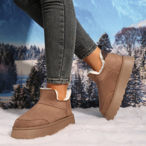 Women's thicken plush lined warm snow boots anti-skid