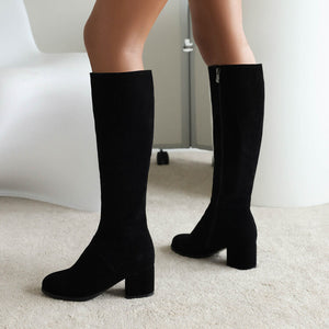Women's vintage fall winter knee high dress boots