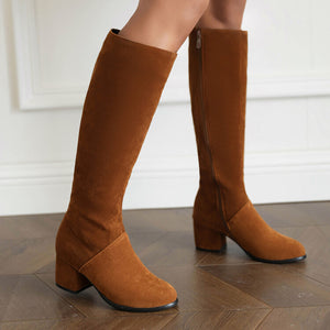 Women's vintage fall winter knee high dress boots