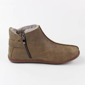 Women's vintage genuine leather fur booties