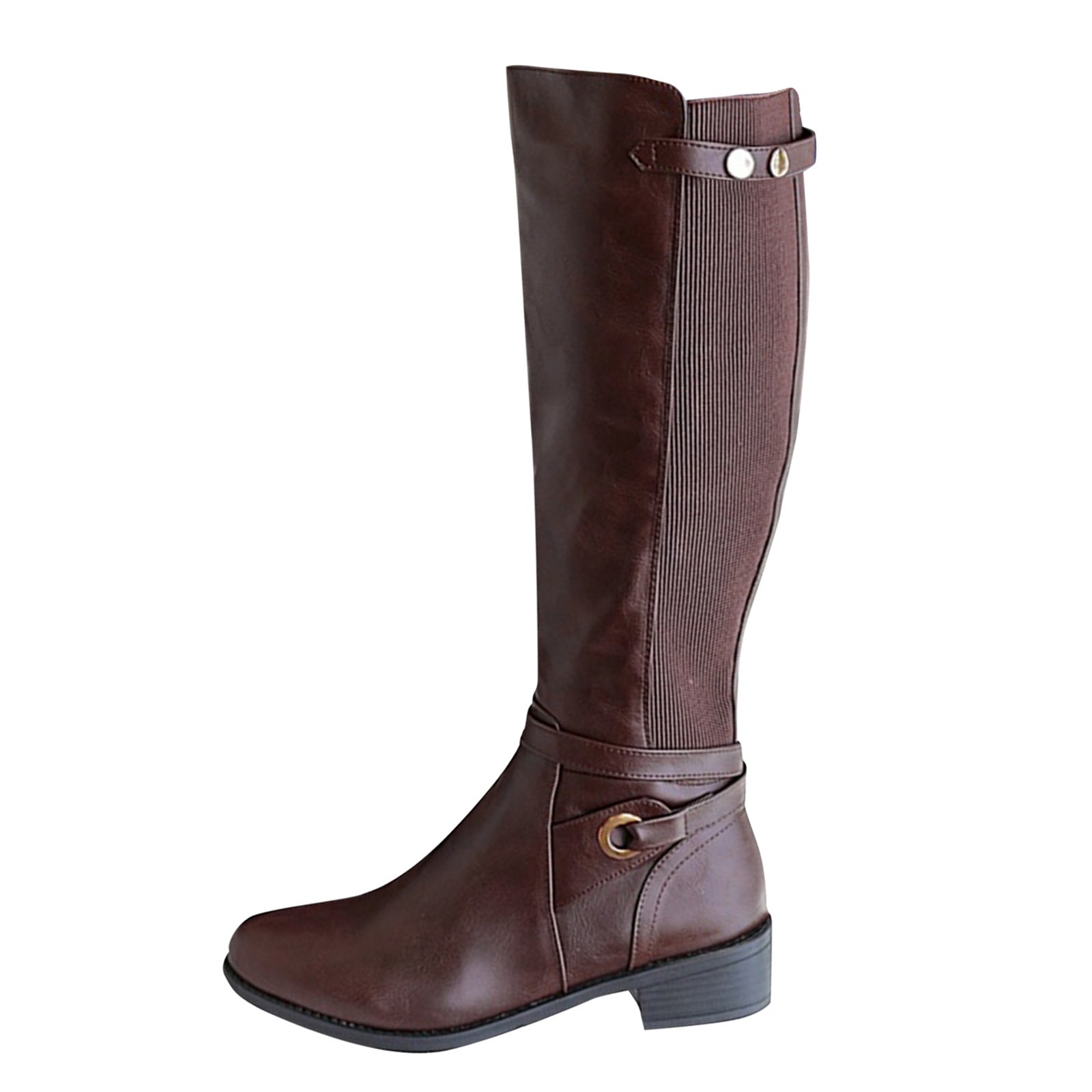 brown Women's vintage knee high rinding boots