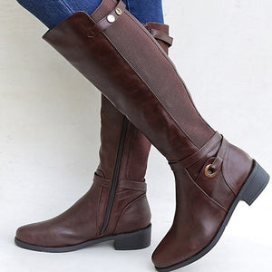 Women's vintage knee high rinding boots
