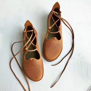 Women's vintage lace-up medieval shoes fairy shoes