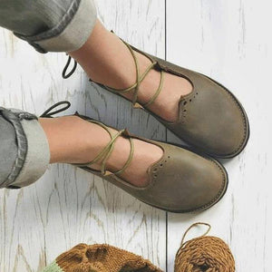 green Women's vintage lace-up medieval shoes fairy shoes